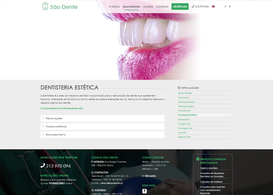 Clínica São Dente - Website by MCBS