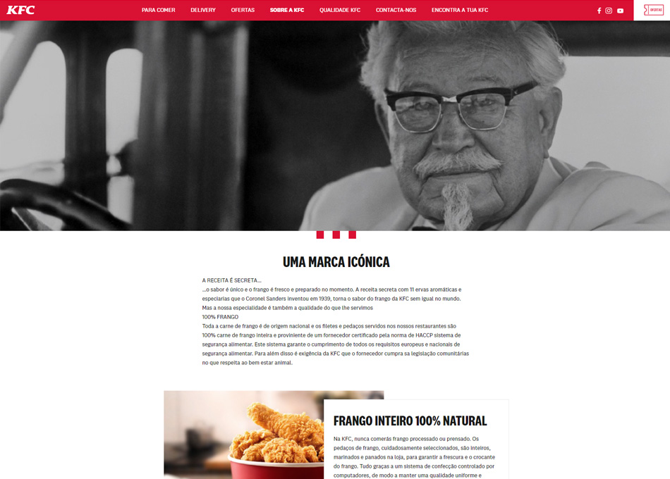 KFC website by MCBS